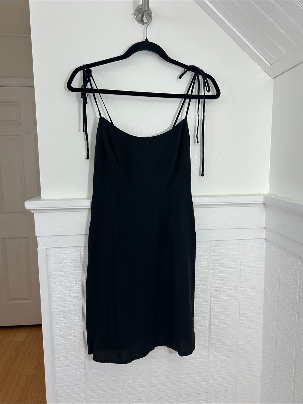 J. Crew NWT Black Viscose Tie Strap Mini Dress size 6